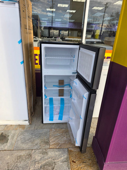 Vissani 4.5 cu. ft. 2-Door Mini Refrigerator in Platinum Steel with Freezer S155 - HVDR45PS - Scratch & Dent (Minor)