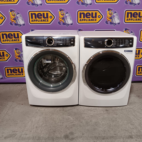 Electrolux 4.5 Cu.Ft. Stackable Front Load Washer with Steam and SmartBoost Wash System ELFW7637AW  - Scratch & Dent (Moderate) and Electrolux 8.0 cu. ft. Front Load Electric Dryer with Perfect Steam 16182 - ELFE7637AW - Open Box