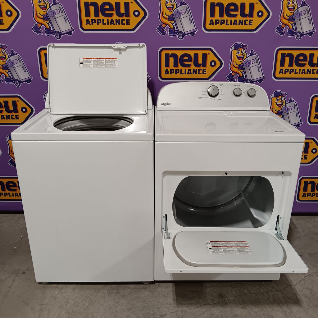 Pictures of Whirlpool 3.8–3.9 Cu. Ft. Top Load Washer with 2 in 1 Removable Agitator and Soil Level Selection WTW4957PW - Scratch & Dent (Minor) and Whirlpool White Electric 7.0 Cu. Ft. Dryer with Auto Dry 16186 - WED4950HW - Scratch & Dent (Minor) - Neu Appliance Outlet - Discount Appliance Outlet in Austin, Tx