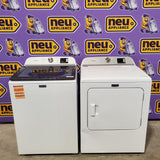 Maytag Top Load 4.8 cu ft Washer with Deep Fill and Slow-Close Glass Lid MVW6200KW - Scratch & Dent (Minor) and Maytag 7.0 cu ft Electric Dryer with Moisture Sensing and Quick Dry Cycle 16213 - MED6200KW - Scratch & Dent (Moderate)