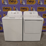 GE® 3.8 cu. ft. Capacity Washer with Stainless Steel Basket in White GTW330ASKWW - Scratch & Dent (Moderate) and GE® 7.2 cu. ft. Capacity Aluminized Alloy Drum Electric Dryer 16228 - GTD33EASKWW - Scratch & Dent (Minor)
