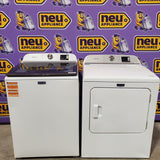 Maytag Top Load 4.8 cu ft Washer with Deep Fill and Slow-Close Glass Lid MVW6200KW - Scratch & Dent (Minor) and Maytag 7.0 cu ft Electric Dryer with Moisture Sensing and Quick Dry Cycle 16244 - MED6200KW - Scratch & Dent (Minor)