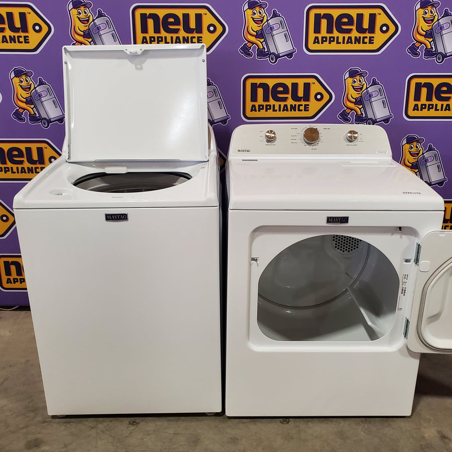 Maytag 4.5 cu. ft. Capacity Top Load Washer with Power™ Agitator and Deep Fill MVW4505MW - Open Box and Maytag 7.0 cu. ft. Capacity Top Load Electric Wrinkle Prevent Dryer 16257 - MED4500MW - Scratch & Dent (Minor)