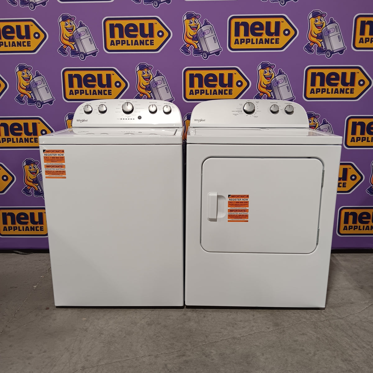 Whirlpool Top Load 3.5 Cu. Ft. Washer with Deep Water Wash Option WTW4816FW - Scratch & Dent (Minor) and Whirlpool Vented 7.0 Cu. Ft. Electric Dryer 16259 - WED4815EW - Scratch & Dent (Minor)