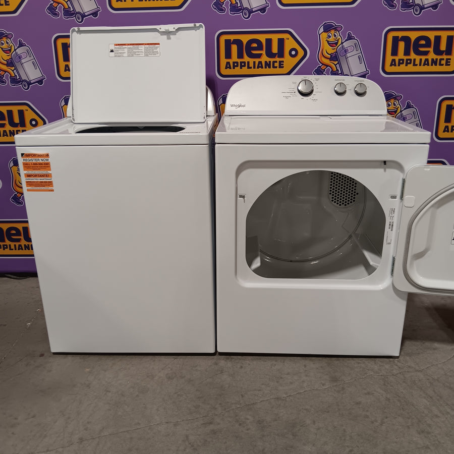 Whirlpool Top Load 3.5 Cu. Ft. Washer with Deep Water Wash Option WTW4816FW - Scratch & Dent (Minor) and Whirlpool Vented 7.0 Cu. Ft. Electric Dryer 16259 - WED4815EW - Scratch & Dent (Minor)