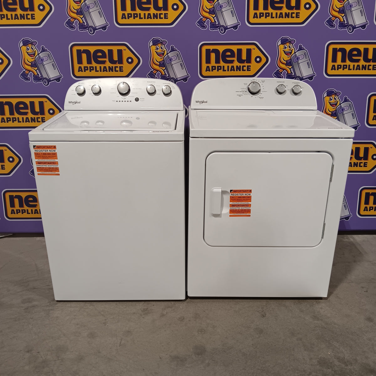 Whirlpool Top Load 3.5 Cu. Ft. Washer with Deep Water Wash Option WTW4816FW - Open Box and Whirlpool Vented 7.0 Cu. Ft. Electric Dryer 16261 - WED4815EW - Scratch & Dent (Moderate)