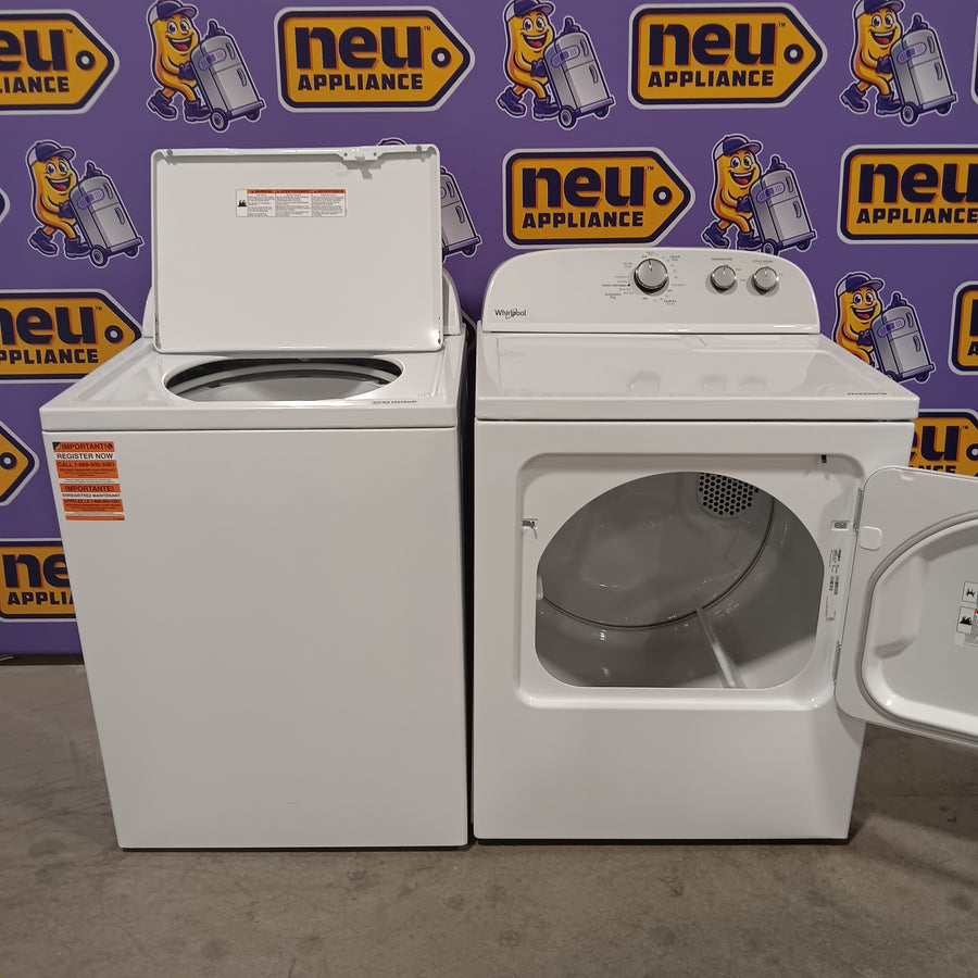 Whirlpool Top Load 3.5 Cu. Ft. Washer with Deep Water Wash Option WTW4816FW - Open Box and Whirlpool Vented 7.0 Cu. Ft. Electric Dryer 16261 - WED4815EW - Scratch & Dent (Moderate)