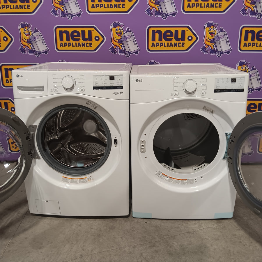 LG Ultra Large Capacity Front Load 4.5 Cu. Ft. Washer in White with ColdWash Technology WM3400CW - Scratch & Dent (Minor) and LG 7.4 cu. ft. Large Capacity Electric Dryer in White 16264 - DLE3400W - Scratch & Dent (Minor)