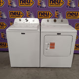 Maytag 4.2 Cu. Ft. Capacity Top Load Washer in White MTW4205SW - Scratch & Dent (Minor) and MayTag 7.0 cu. ft. Top Load Electric Wrinkle Prevent Dryer 16266 - MED4500MW - Scratch & Dent (Minor)
