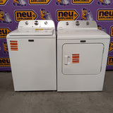 Maytag 4.2 Cu. Ft. Capacity Top Load Washer in White MTW4205SW - Scratch & Dent (Minor) and MayTag 7.0 cu. ft. Top Load Electric Wrinkle Prevent Dryer 16268 - MED4500MW - Open Box