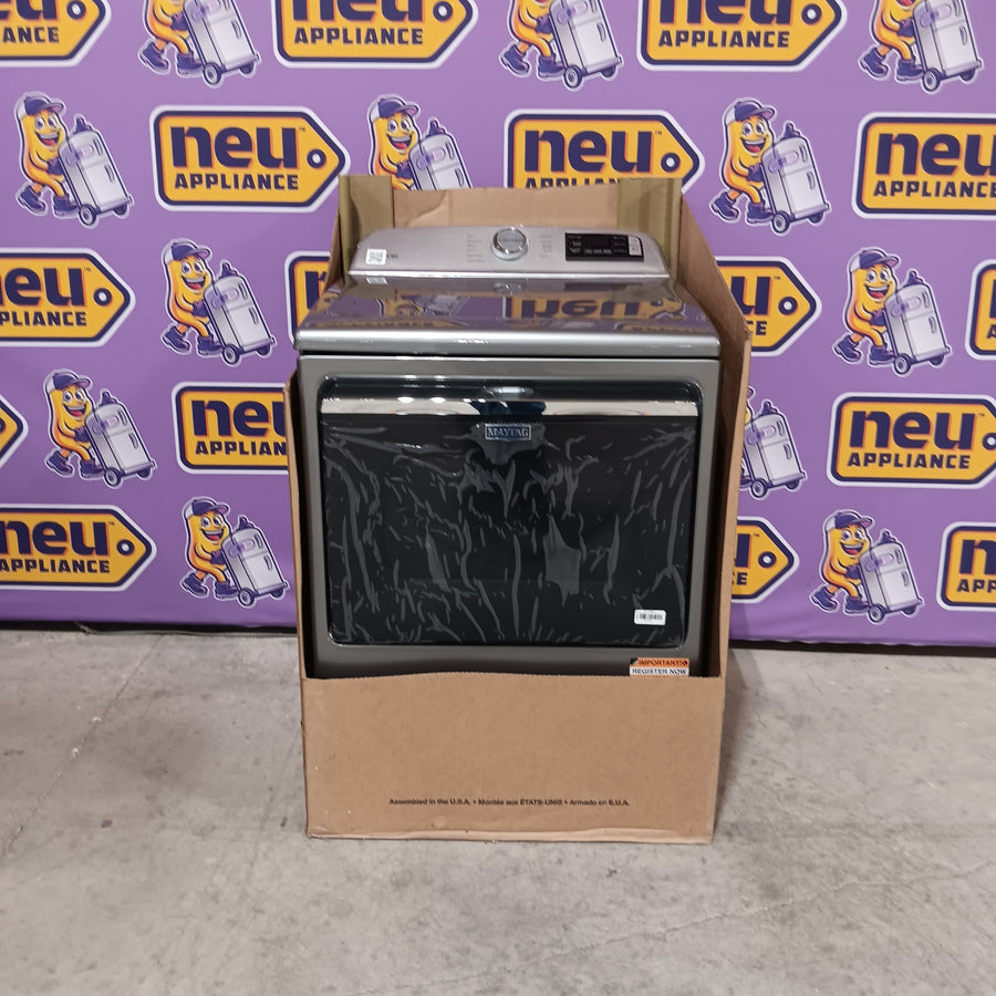 Maytag 5.2 cu. ft. Pet Pro Top Load Washer in Midnight Steel with Agitator, Extra Power and Sanitize Cycle with Oxi MTW7205RF - Open Box and Maytag 7.4 cu. ft. Smart Top Load Electric Dryer with Extra Power 16271 - MED6230HC - New in Box