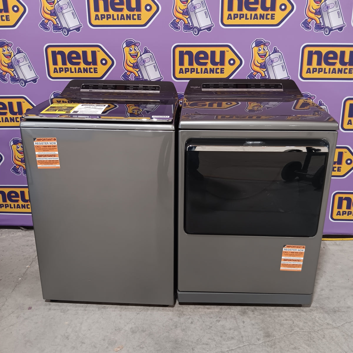 Whirlpool Top Load 5.2 Cu. Ft. Washer with Removable Agitator WTW8127LC - Open Box and Whirlpool Electric 7.4 Cu. Ft. Dryer with Moisture Sensor 16276 - WED8127LC - Open Box