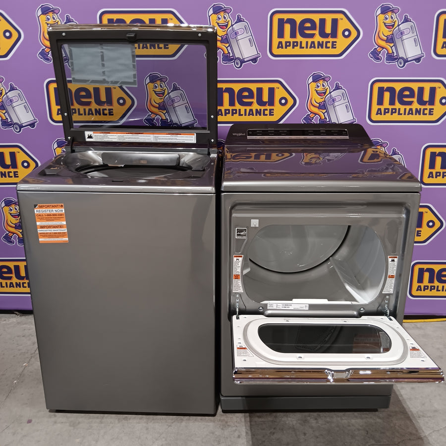 Whirlpool Top Load 5.2 Cu. Ft. Washer with Removable Agitator WTW8127LC - Open Box and Whirlpool Electric 7.4 Cu. Ft. Dryer with Moisture Sensor 16276 - WED8127LC - Open Box