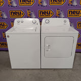 Amana Top Load 3.5 Cu. Ft. Washer with Dual Action Agitator, and Porcelain Tub NTW4516FW - Certified Refurbished and Amana 6.5 Cu. Ft. Electric Dryer with Wrinkle Shield Option and Automatic Dryness Control 16282 - NED4655EW - Scratch & Dent (Minor)