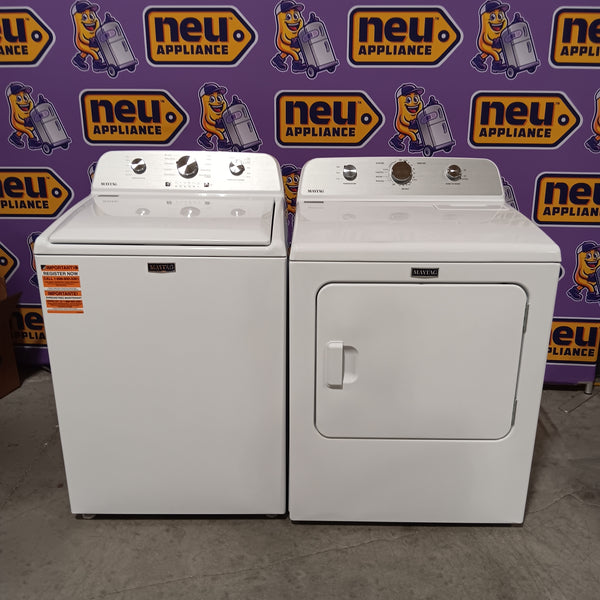 Maytag 4.5 cu. ft. Capacity Top Load Washer with Power™ Agitator and Deep Fill MVW4505MW - Scratch & Dent (Minor) and Maytag 7.0 cu. ft. Capacity Top Load Electric Wrinkle Prevent Dryer 16284 - MED4500MW - Open Box