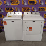 Maytag 4.5 cu. ft. Capacity Top Load Washer with Power™ Agitator and Deep Fill MVW4505MW - Scratch & Dent (Moderate) and Maytag 7.0 cu. ft. Capacity Top Load Electric Wrinkle Prevent Dryer 16286 - MED4500MW - Scratch & Dent (Minor)