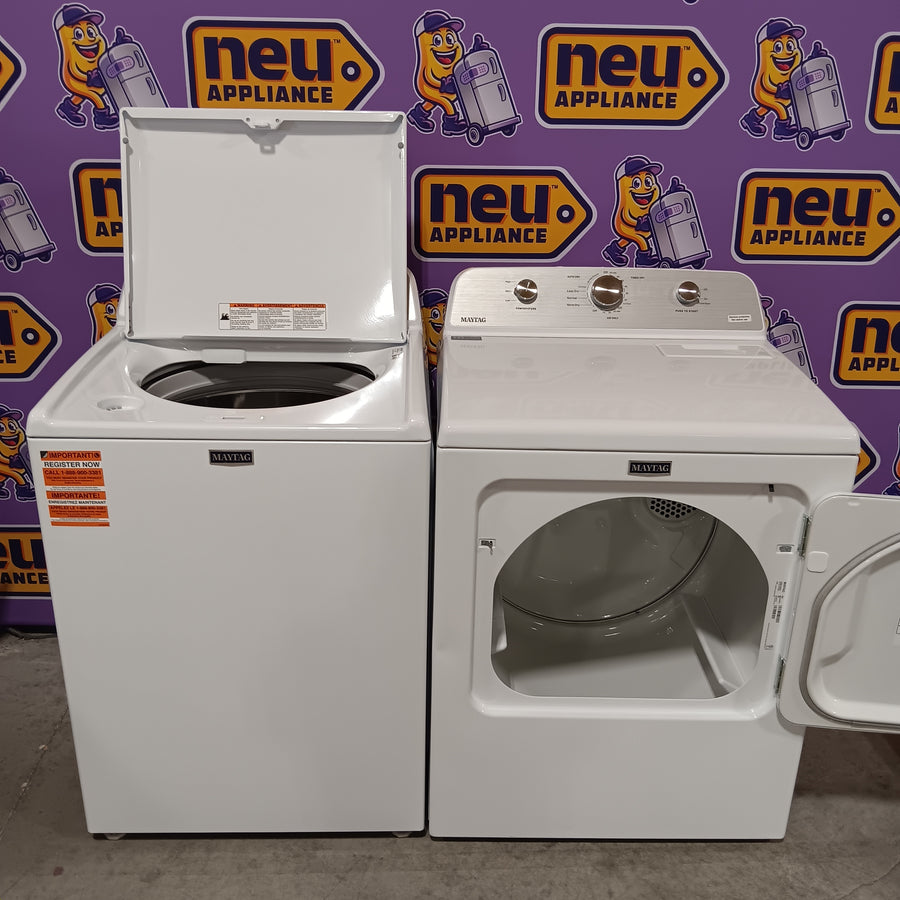 Maytag 4.5 cu. ft. Capacity Top Load Washer with Power™ Agitator and Deep Fill MVW4505MW - Scratch & Dent (Moderate) and Maytag 7.0 cu. ft. Capacity Top Load Electric Wrinkle Prevent Dryer 16286 - MED4500MW - Scratch & Dent (Minor)