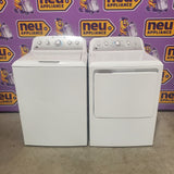 GE High Efficiency Agitator Medium 4.2-cu ft Top-Load Washer in White GTW485ASJWS - Certified Refurbished and GE White Electric 7.2 Cu. Ft. Dryer with Aluminized Alloy Drum 16291 - GTD45EASJWS - Certified Refurbished