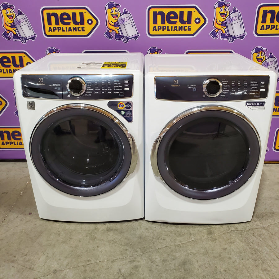 Electrolux 4.5 Cu.Ft. Stackable Front Load Washer with Steam and SmartBoost Wash System ELFW7637AW - Open Box and Electrolux 8.0 cu. ft. Front Load Electric Dryer with Perfect Steam 16293 - ELFE7637AW - Open Box