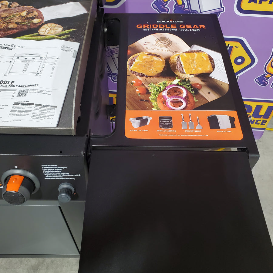 Blackstone 36in Culinary Cabinet Omnivore Griddle with Folding Prep Table 4-Burner Liquid propane Flat Top Grill 7SD341 - 2230 - Open Box