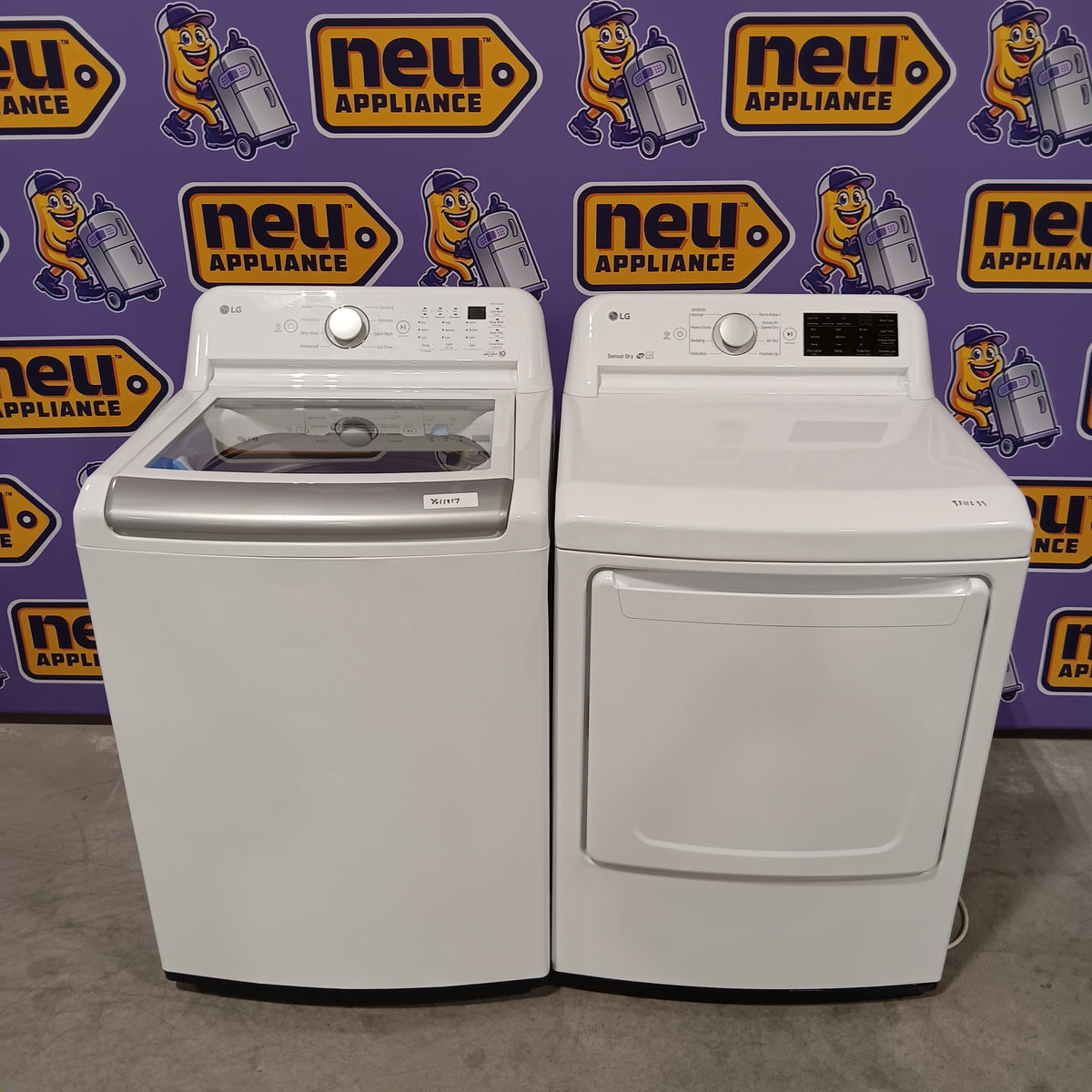 LG White Top Load 5.0 Cu. Ft. Mega Capacity Washer with TurboDrum Technology WT7150CW - Certified Refurbished and LG 7.3-cu ft Vented Gas Dryer in White 16301 - DLG7101W - Certified Refurbished