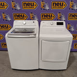 LG White Top Load 5.0 Cu. Ft. Mega Capacity Washer with TurboDrum Technology WT7150CW - Certified Refurbished and LG 7.3-cu ft Vented Gas Dryer in White 16301 - DLG7101W - Certified Refurbished