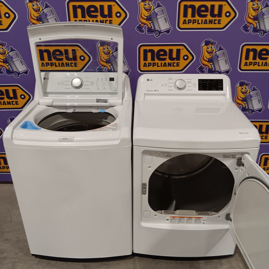 LG White Top Load 5.0 Cu. Ft. Mega Capacity Washer with TurboDrum Technology WT7150CW - Certified Refurbished and LG 7.3-cu ft Vented Gas Dryer in White 16301 - DLG7101W - Certified Refurbished
