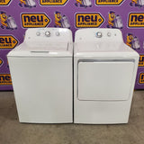 GE® 4.2 cu. ft. Capacity Washer with Stainless Steel Basket - GTW335ASNWW & GE 6.2 cu. ft. Capacity Electric Dryer with Up To 120 ft. Venting and Shallow Depth 16303 - Certified Refurbished