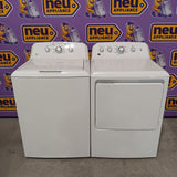 GE 3.8 cu. ft. Capacity Washer with Stainless Steel Basket in White GTW330ASKWW - Certified Refurbished and GE White Electric 7.2 Cu. Ft. Dryer with Aluminized Alloy Drum GTD42EASJWW - Certified Refurbished