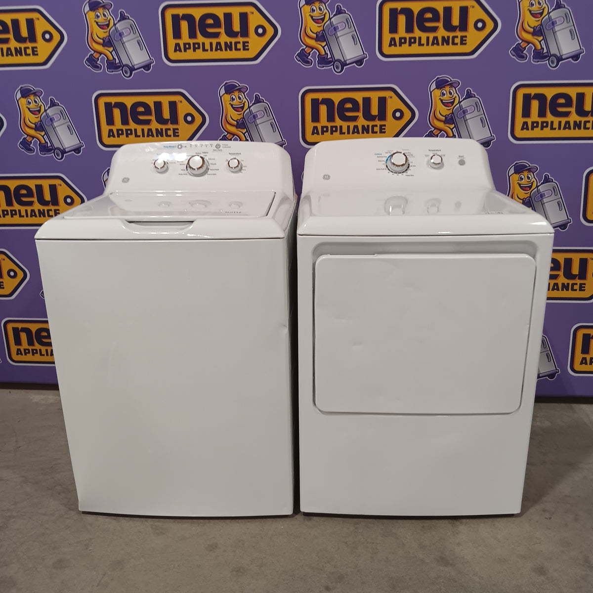 GE® 4.2 cu. ft. Capacity Washer with Stainless Steel Basket Certified Refurbished and GE 6.2 cu. ft. Capacity Electric Dryer with Up To 120 ft. Venting and Shallow Depth GTD33EASKWW - Certified Refurbished