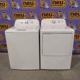 GE® 4.2 cu. ft. Capacity Washer with Stainless Steel Basket Certified Refurbished and GE 6.2 cu. ft. Capacity Electric Dryer with Up To 120 ft. Venting and Shallow Depth GTD33EASKWW - Certified Refurbished