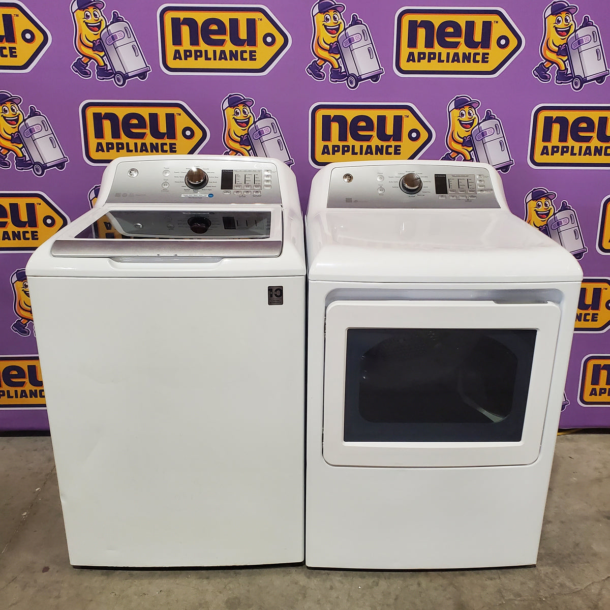 GE® 4.6 cu. ft. Capacity Washer with Stainless Steel Basket GTW680BSJWS - Certified Refurbished and GE® ENERGY STAR® 7.4 cu. ft. Capacity Aluminized Alloy Drum Electric Dryer with Sensor Dry GTD65EBSJWS - Certified Refurbished