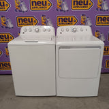 GE® 4.5 cu. ft. Capacity Washer with Stainless Steel Basket in White GTW465ASNWW - Certified Refurbished and GE White Electric 7.2 Cu. Ft. Dryer with Aluminized Alloy Drum GTD42EASJWW - Certified Refurbished