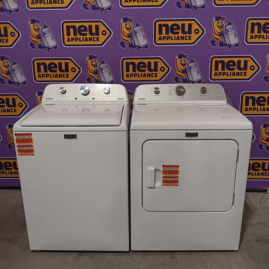Maytag 4.5 cu. ft. Capacity Top Load Washer with Power™ Agitator and Deep Fill MVW4505MW - Open Box and Maytag 7.0 cu. ft. Capacity Top Load Electric Wrinkle Prevent Dryer 16288 - MED4500MW - Scratch & Dent (Minor)