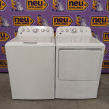 GE White Top Load 4.2 Cu. Ft. Washer with Stainless Steel Basket and Dual Action Agitator GTW460ASJWW - Certified Refurbished and GE White Electric 7.2 Cu. Ft. Dryer with Aluminized Alloy Drum GTD42EASJWW - Certified Refurbished