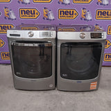 Maytag 5.0 cu. ft. Smart Front Load Washer with Extra Power and 24-Hr Fresh Hold® Option MHW8630HC - Scratch & Dent (Minor) and Maytag 7.3-cu ft Stackable Vented Electric Dryer Energy Star Certified MED5630HC - Scratch & Dent (Minor)