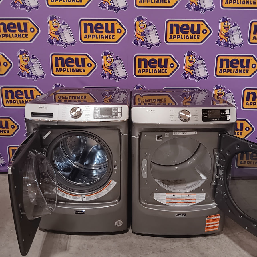 Maytag 5.0 cu. ft. Smart Front Load Washer with Extra Power and 24-Hr Fresh Hold® Option MHW8630HC - Scratch & Dent (Minor) and Maytag 7.3-cu ft Stackable Vented Electric Dryer Energy Star Certified MED5630HC - Scratch & Dent (Minor)