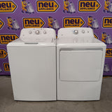 GE® 3.8 cu. ft. Capacity Washer with Stainless Steel Basket in White GTW330ASKWW - Certified Refurbished and GE® 7.2 cu. ft. Capacity Aluminized Alloy Drum Electric Dryer GTD33EASKWW - Certified Refurbished