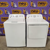 GE® 4.5 cu. ft. Capacity Washer with Stainless Steel Basket in White GTW465ASNWW - Certified Refurbished and GE White Electric 7.2 Cu. Ft. Dryer with Aluminized Alloy Drum GTD42EASJWW - Certified Refurbished
