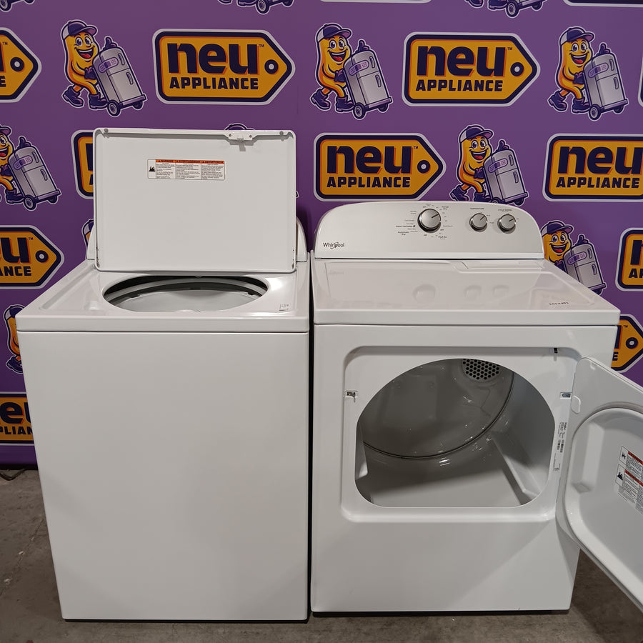 Whirlpool Top Load 3.5 Cu. Ft. Washer with Deep Water Wash Option WTW4816FW - Open Box and Whirlpool Vented 7.0 Cu. Ft. Electric Dryer WED4815EW - Scratch & Dent (Minor)