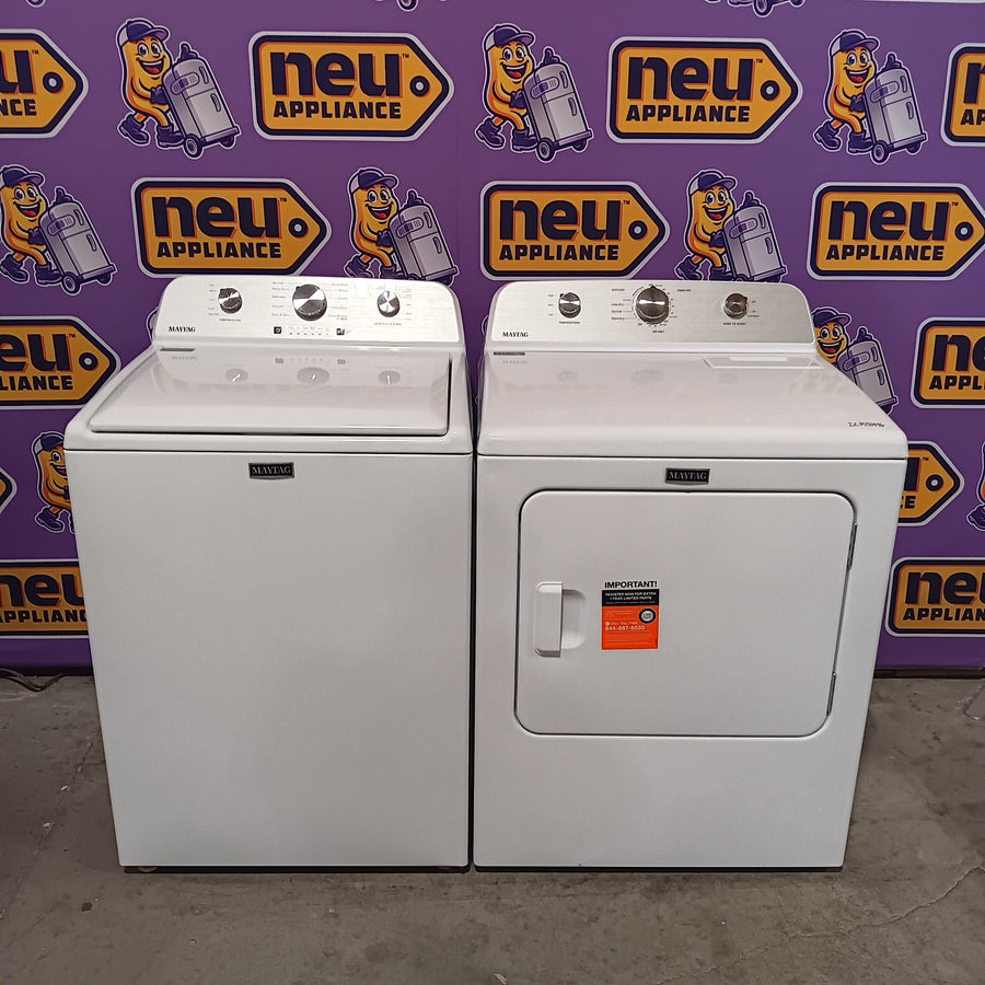 Maytag 4.5 cu. ft. Capacity Top Load Washer with Power™ Agitator and Deep Fill MVW4505MW - Open Box and Maytag 7.0 cu. ft. Capacity Top Load Electric Wrinkle Prevent Dryer MED4500MW - Scratch & Dent (Minor)