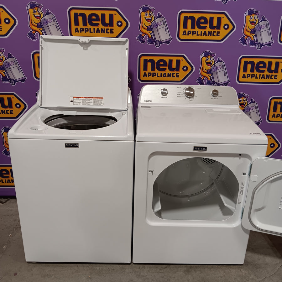 Maytag 4.5 cu. ft. Capacity Top Load Washer with Power™ Agitator and Deep Fill MVW4505MW - Open Box and Maytag 7.0 cu. ft. Capacity Top Load Electric Wrinkle Prevent Dryer MED4500MW - Scratch & Dent (Minor)