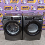 Electrolux 400 Series Front Load Washer - 4.5 Cu. Ft. ELFW7437AT - Open Box and Electrolux 8-cu ft Stackable Vented Electric Dryer with Steam Cycle in Titanium ELFE7437AT - Scratch & Dent (Minor)