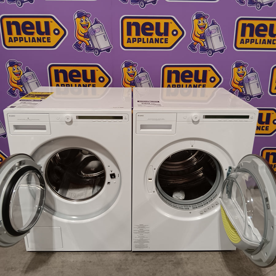 ASKO 24" 2.1 Capacity Washing Machine with Quattro Construction W2084W - Scratch & Dent (Moderate) and ASKO 24" Electric Dryer with 4.1 cu. ft. Capacity, Butterfly™ Drying System, and Soft Drum™ Technology T208VW - Scratch & Dent (Moderate)