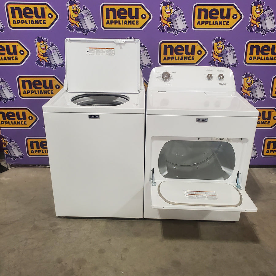 Maytag Top Load 3.8 cu. ft. Washer with Deep Fill and Quick Wash Cycle MVW4005SW - Scratch & Dent (Minor) and Maytag Top Load Electric Wrinkle Prevent 7.0 cu. ft. Dryer with Auto Dry MED4005SW - Scratch & Dent (Minor)