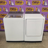 Samsung White Top Load 5.0 Cu. Ft. Washer with Active Water Jet WA50R5200AW - Certified Refurbished and Samsung White Electric 7.4 Cu. Ft. Dryer with Sensor Dry DVE50R5200W - Certified Refurbished