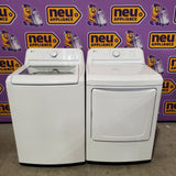 LG Top Load 4.1 Cu. Ft. Washer with TurboDrum Technology in White WT6105CW - Certified Refurbished and LG 7.3 Cu. Ft.  Electric Rear Control Ultra Large Capacity Dryer in White with Sensor Dry DLE6100W - Scratch & Dent (Minor)