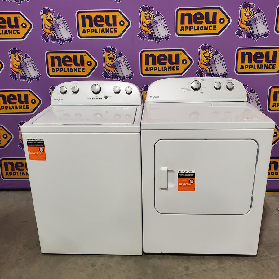 Whirlpool Top Load 3.5 Cu. Ft. Washer with Deep Water Wash Option WTW4816FW - Scratch & Dent (Minor) and Whirlpool Vented 7.0 Cu. Ft. Electric Dryer WED4815EW - Open Box