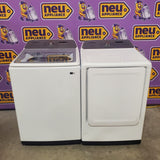 Samsung White Top Load 5.0 Cu. Ft. Washer with Active Water Jet WA50R5200AW - Open Box and Samsung White Electric 7.4 Cu. Ft. Dryer with Sensor Dry DVE50R5200W - Certified Refurbished