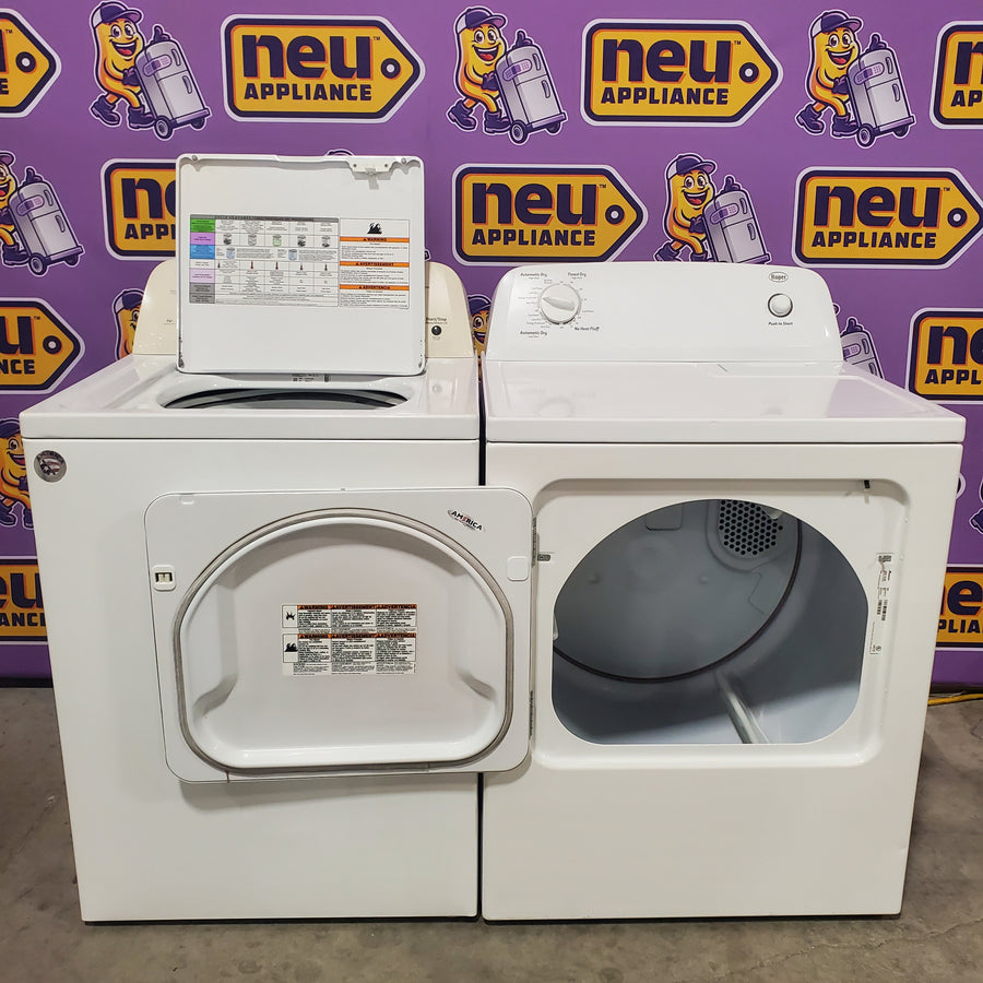 Roper White 3.5 Cu. Ft. Top Load High Efficiency Washer with Agitator RTW4516FW - Certified Refurbished and Roper 6.5 cu. ft. Electric Dryer with Wrinkle Prevent RED4516FW - Certified Refurbished